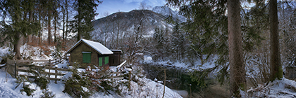 Winterlandschaft im HÃ¶llengebirge, Salzkammergut, Ã–sterreich - winter idyll in the hÃ¶llengebirge mountains, region salzkammergut, austria